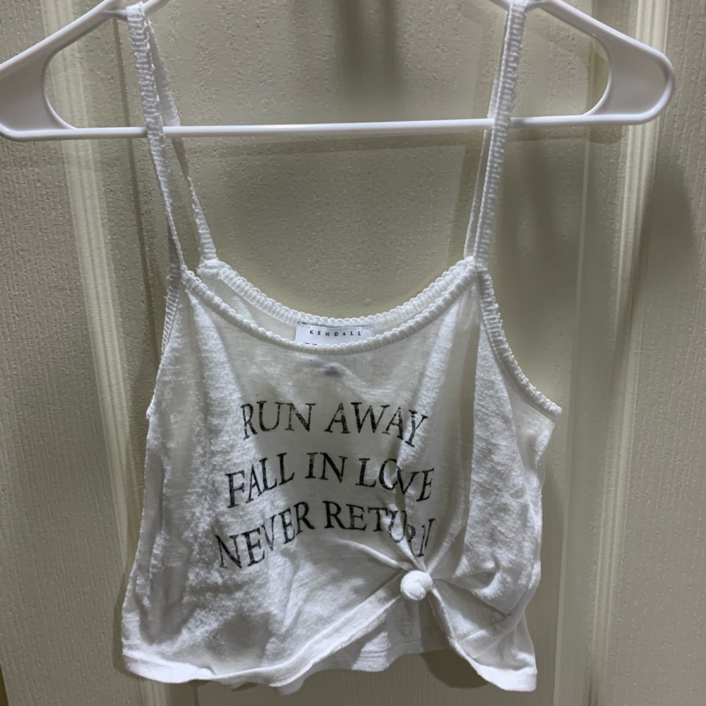 White Cropped Tank